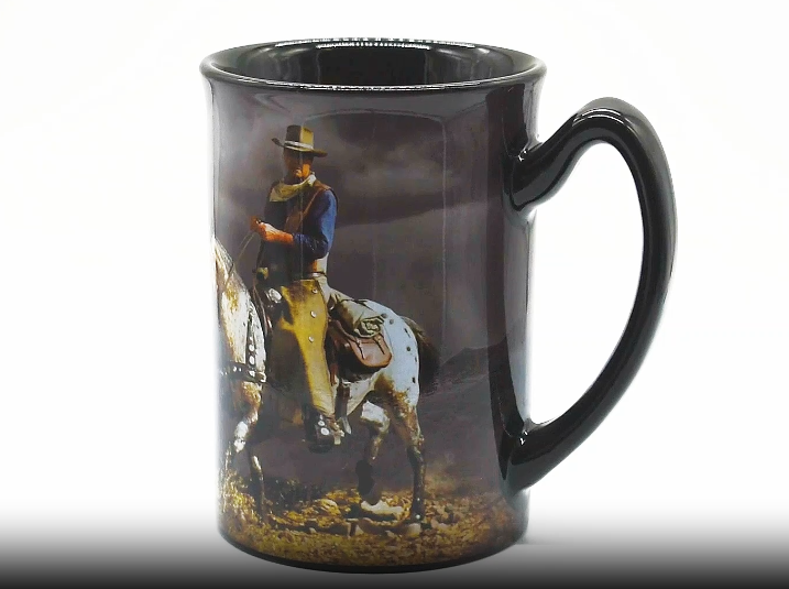 Taza de cerámica negra 16 oz John Wayne Courage Storm miniatura 5