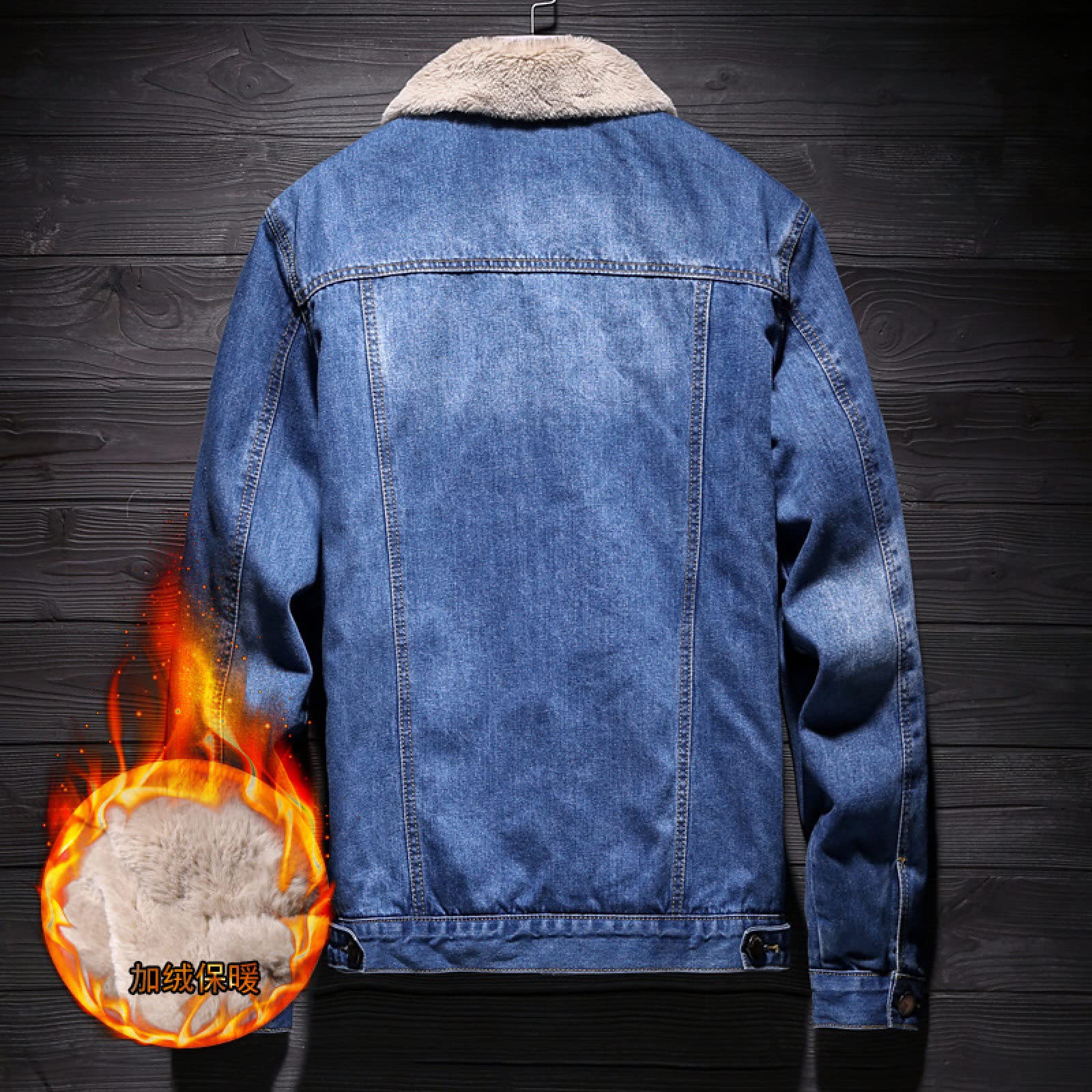 Chaqueta De Mezclilla Forrada para Hombre - Abrigo De Vaquero Occidental Sherpa De Invierno con Forro Polar, Mantiene Abrigado