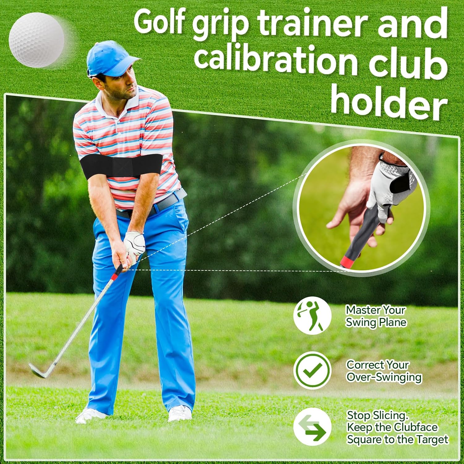 Golf Alignment Sticks with Adjustable Angle Holder - 3-in-1 Swing Trainer Aid Set for Putting, Aiming & Posture Correction - Professional Golf Practice Equipment for Men Women