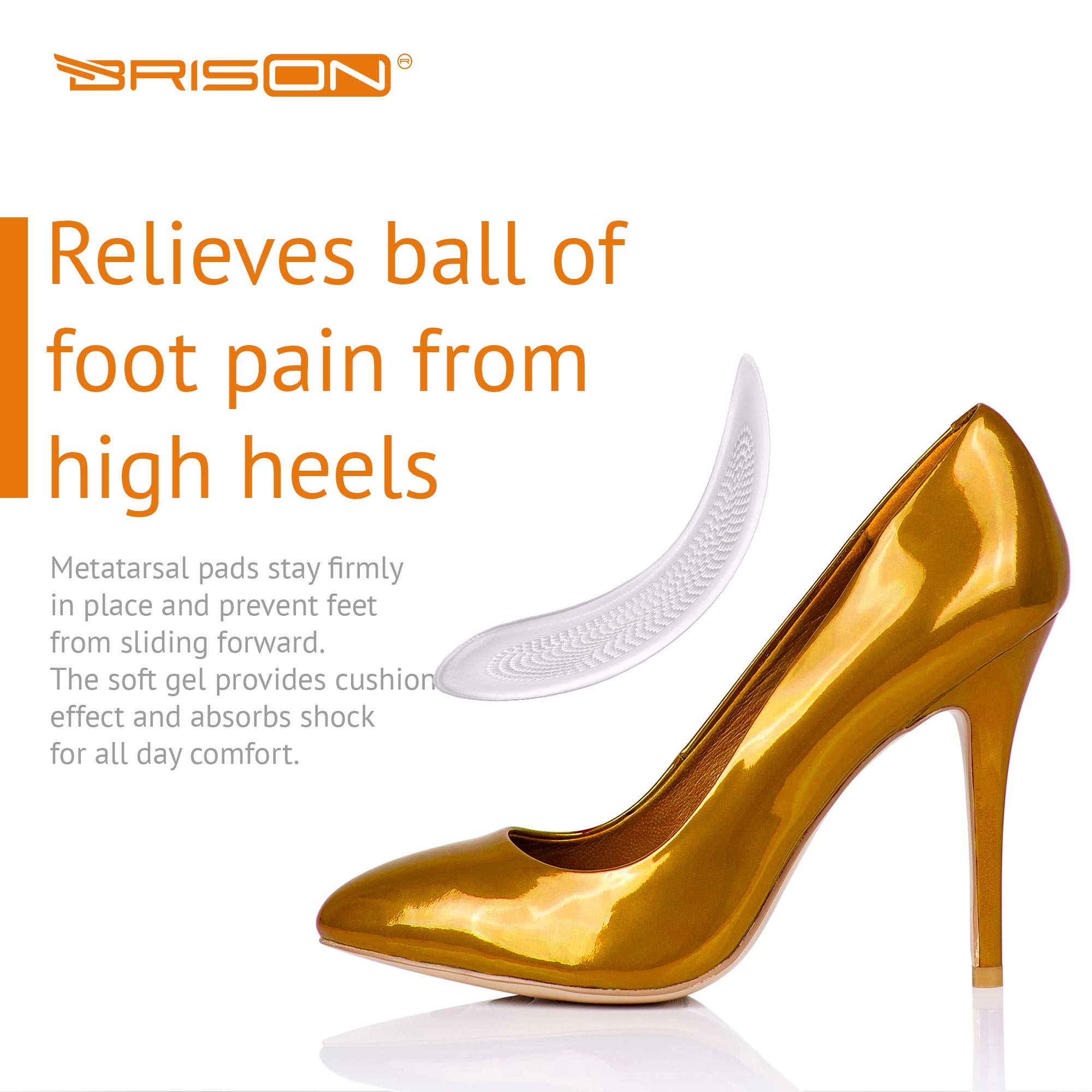 Ball of Foot Cushions for High Heels Soft Grooved Surface Gel Insole