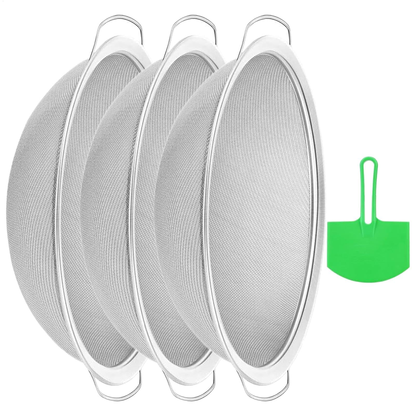 Colador de malla fina – 3 piezas de malla – colador de metal | colador de | harina de acero inoxidable, colador de color fácil de usar, filtro de color de acero inoxidable para colores y barnices