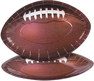 Fun Express Football Shaped Dinner Plates - 8 Plates - Great for football viewing parties
