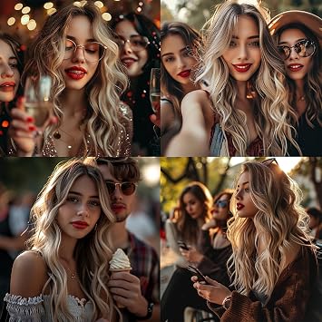 BERRYLION 613 Blonde Wigs for Women|Synthetic Curly Wigs for Black Women&White women|Ombre Wig for Daily Use