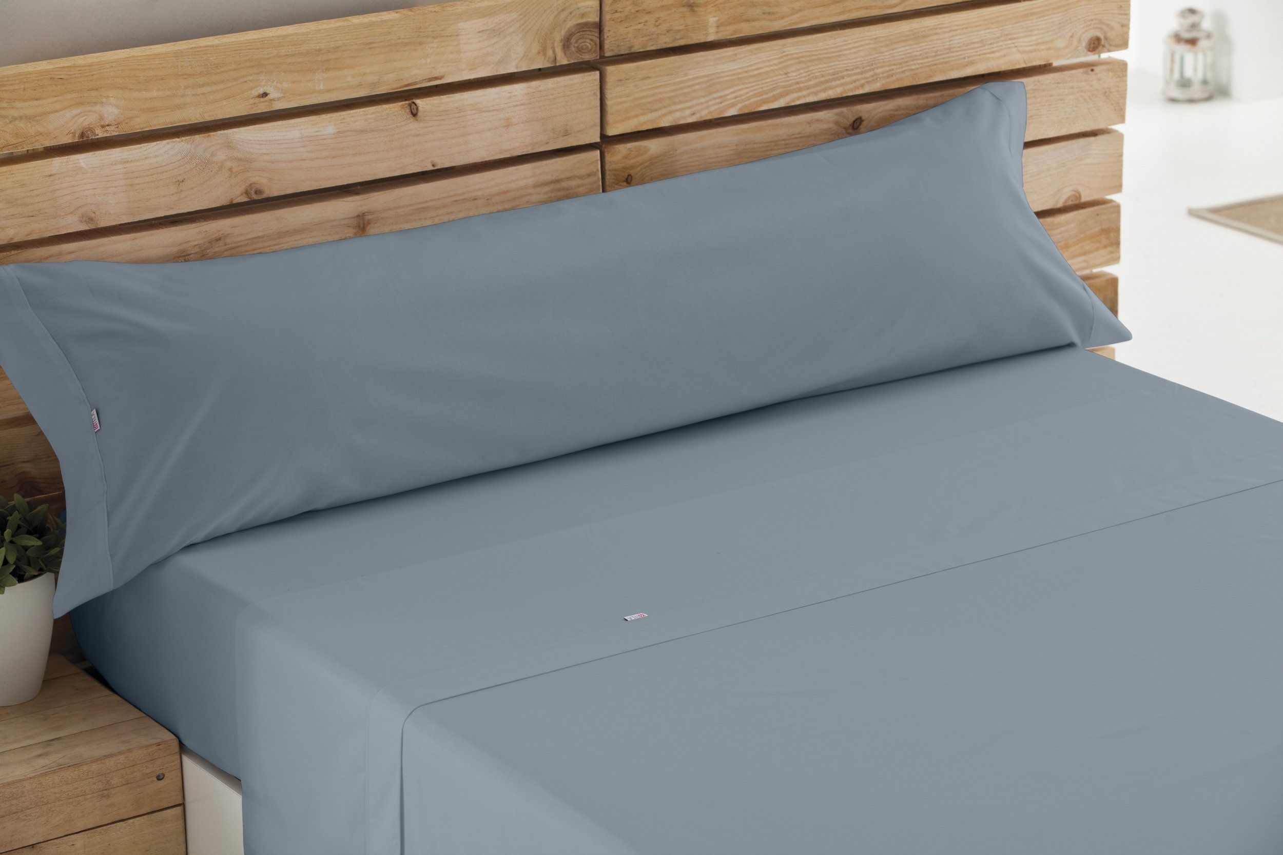 Juego de sábanas color acero Cama de 105 (3 piezas) - 100% algodón - 200 hilos