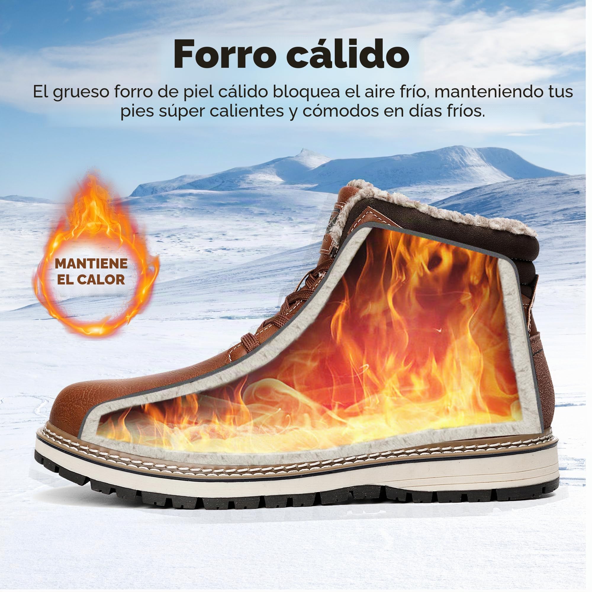 ARRIGO BELLO Botas Hombre Invierno Botines Senderismo Nieve Cálido Antideslizante Trekking Zapatos Talla 41-46
