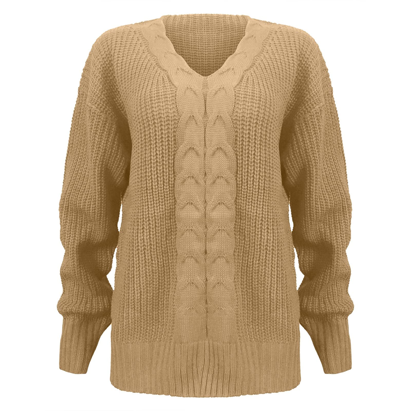 Générique Pull Femme Col en V Slim Style Couleur Unie Stretch Coupe Classique Pullover Tops Tendance Moderne Manches Longues Tricoté Côtelé Sexy Confort Sweatshirts Léger Casual Printemps Automne