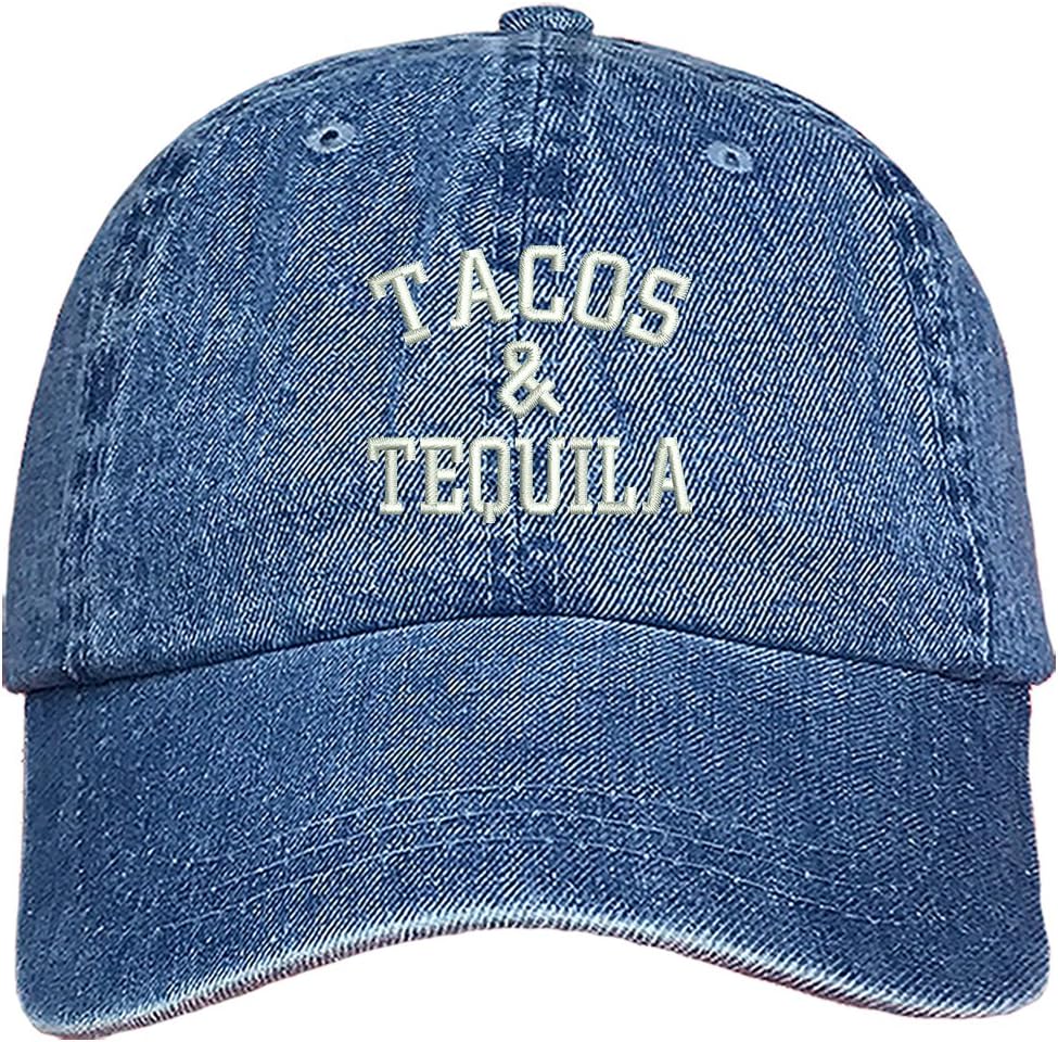 DSY Lifestyle Tacos & Tequila Dad Hat - Fun Summer Hat - Foodie Taco Lover Hat