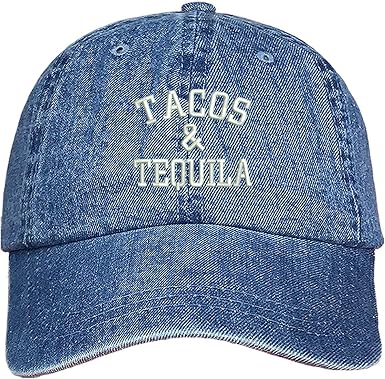 \u0026 Tequila Dad Hat - Denim Baseball Cap 