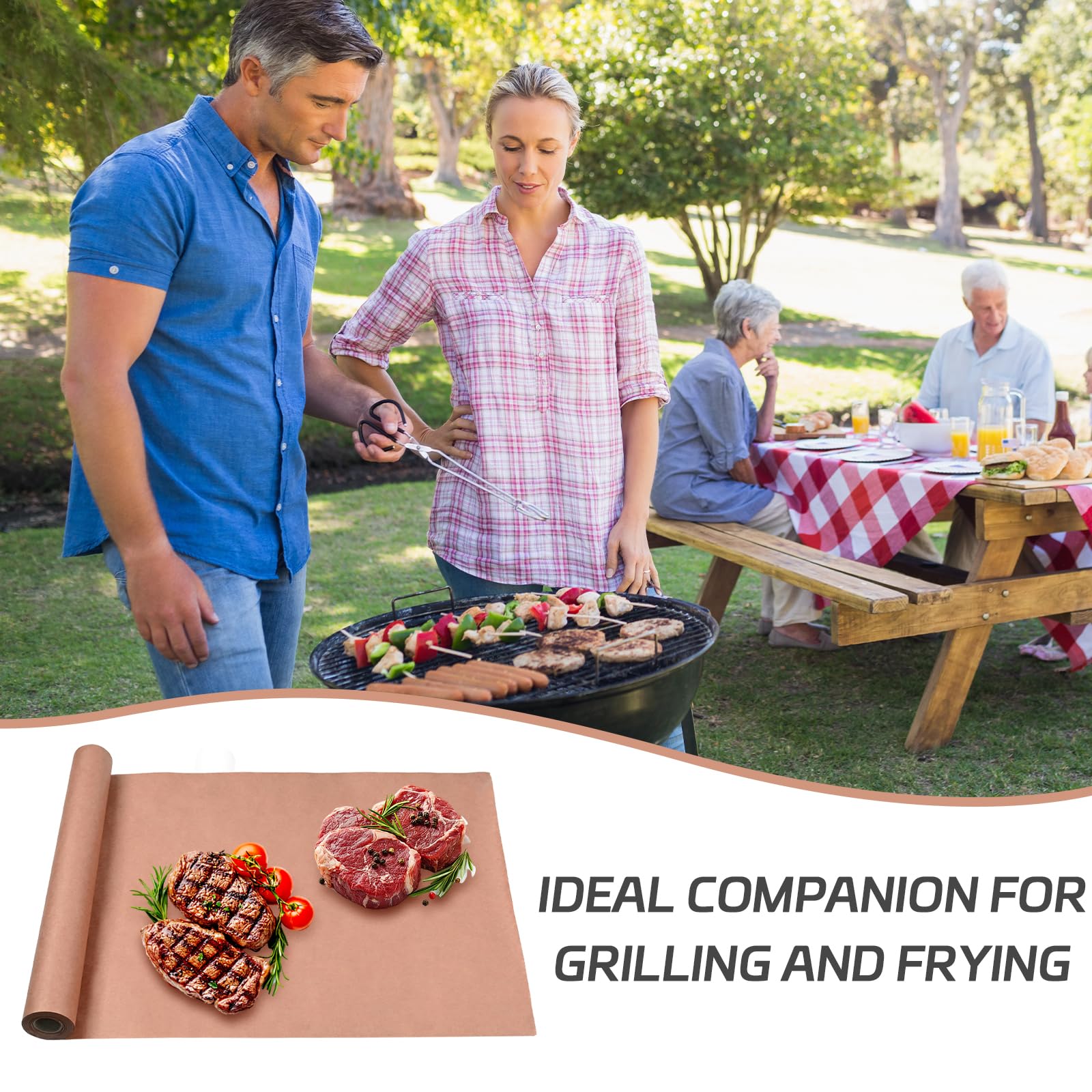 Pink Butcher Paper BBQ 40cm x 30m, Rotolo di Carta da Macellaio, Carta Kraft per Barbecue Rotol per Barbecue, Affumicatore, Carne di Pesce, Perfetta per Cucinare Succoso