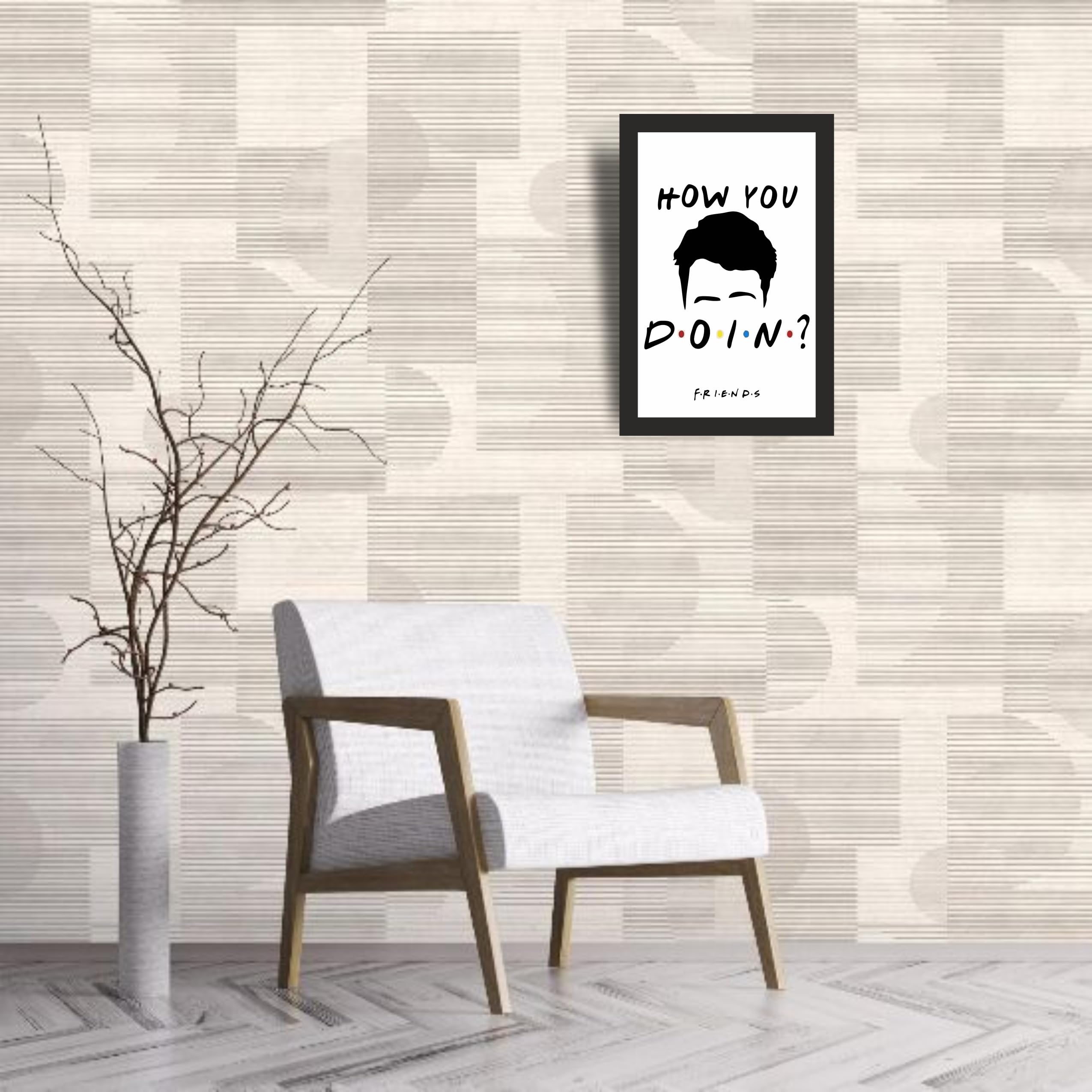 Friends Joey Minimal How You Doin Photo Frame A4 Black