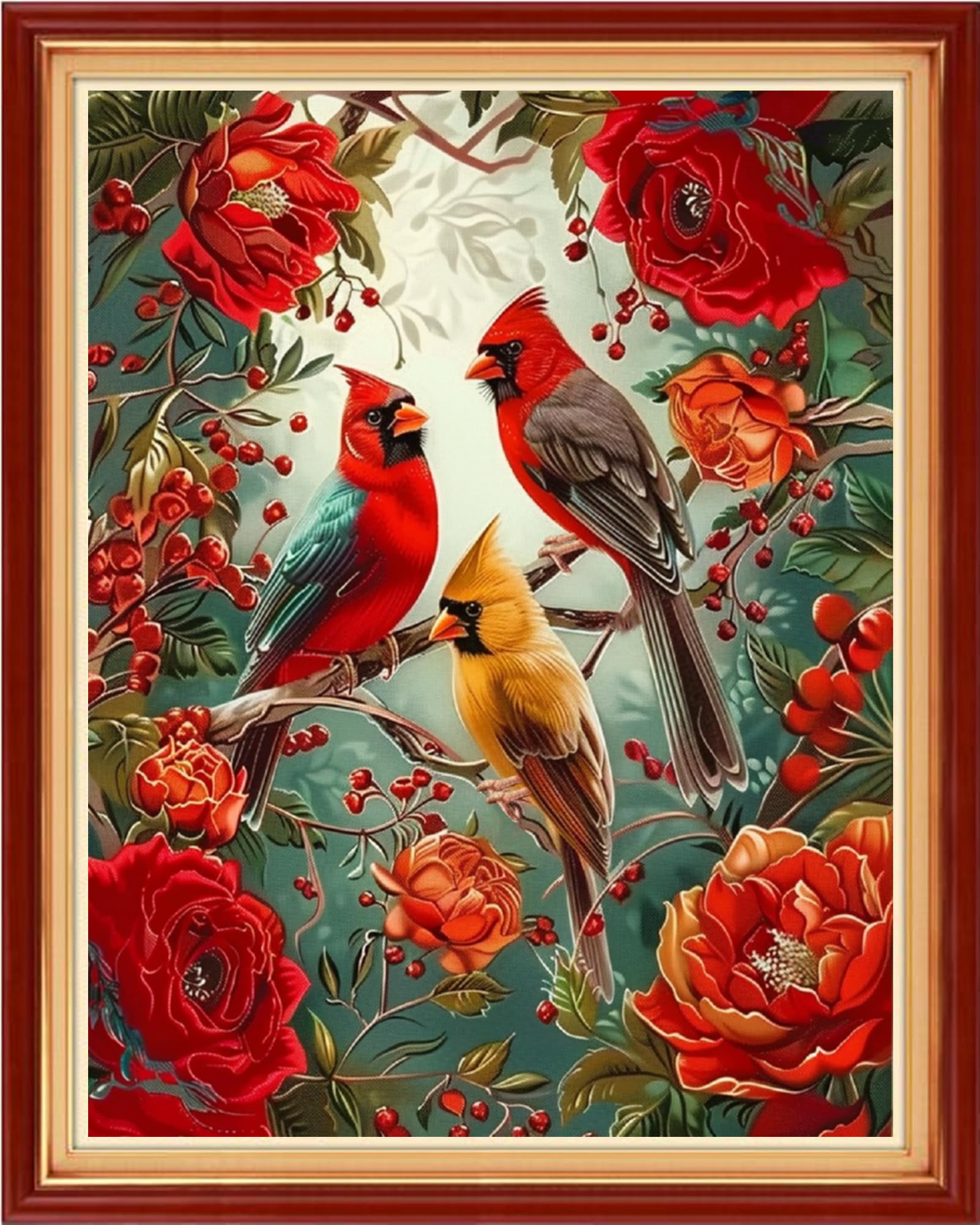 Findvoor Stamped Cross Stitch Kits for Beginners Full Range of Cross Stitching Embroidery Pattern for Adults, 11CT DIY Needlepoint Embroidery Starter Kits-Colorful Birds 16x20 inch