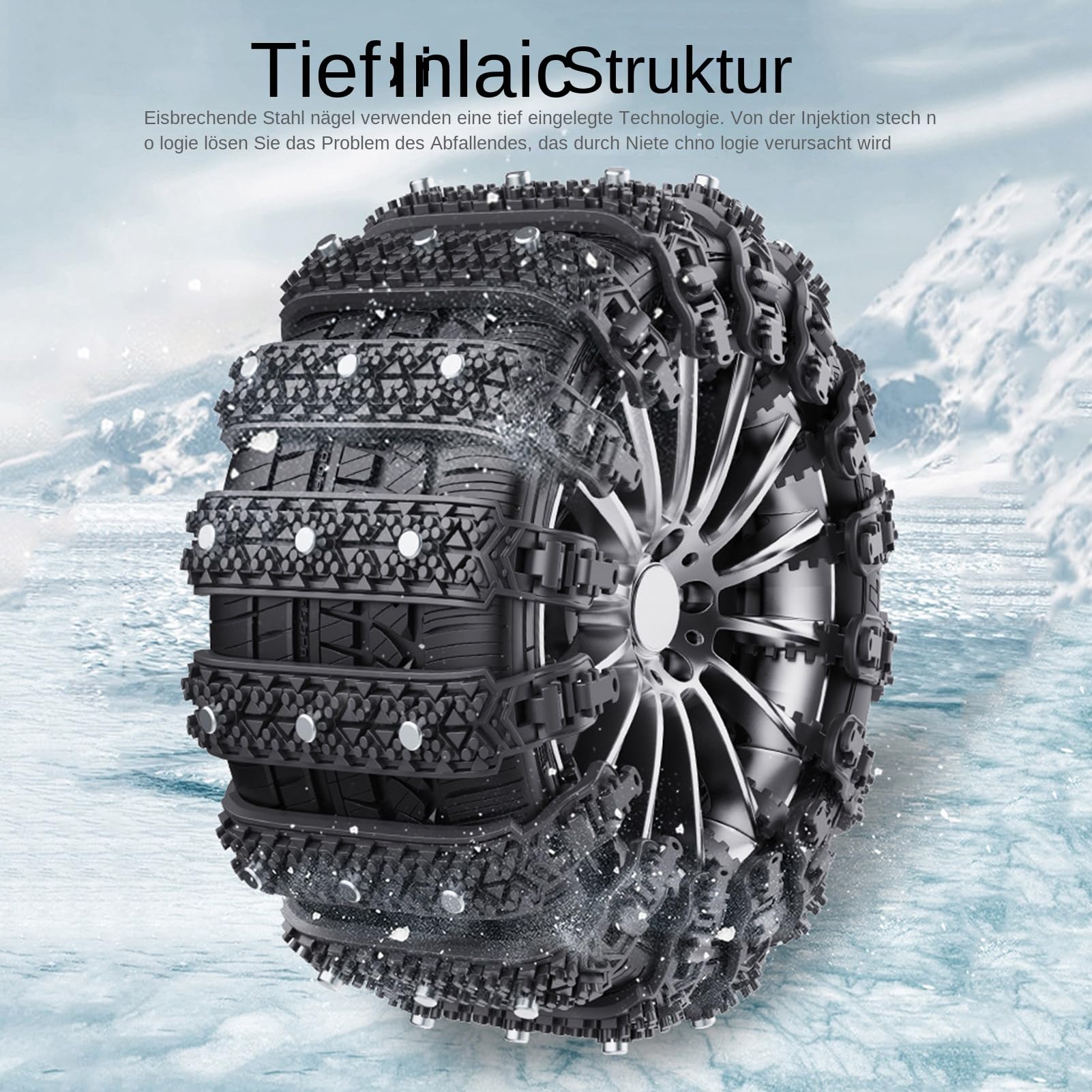 Autoreifen-Schneekette – 10x wiederverwendbare Anti-Rutsch-Traktionsketten für Winterfahrten | Strapazierfähige Reifenhaltegurte für Pkw, SUVs und Geländefahrzeuge. Sicherheitsradketten für Schnee, Sc