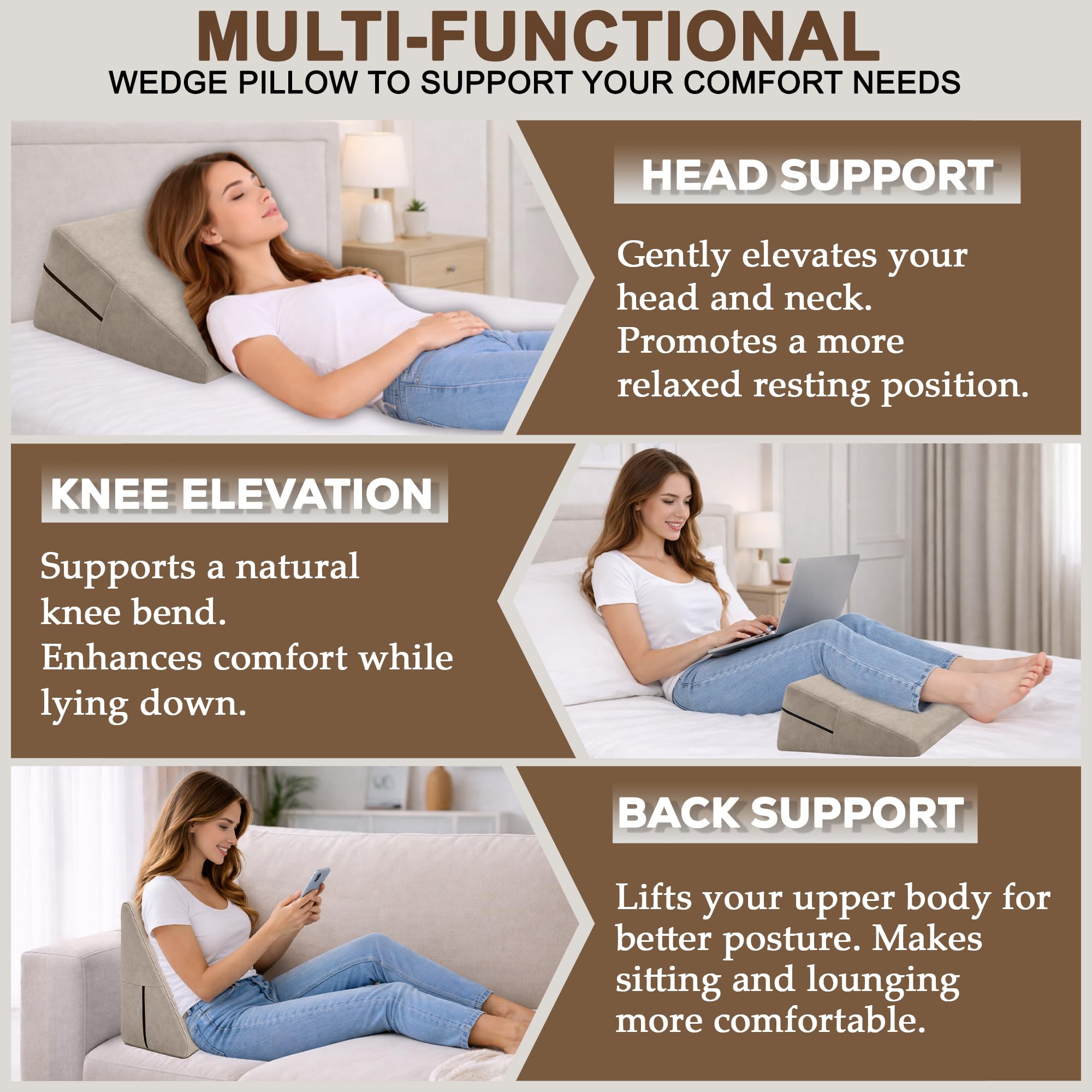 sokoro Almohada de cuña beige