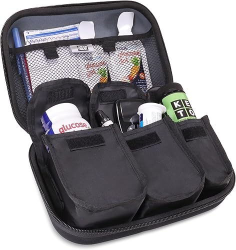 USA GEAR Bolsa para diabéticos bolsa de viaje para diabéticos kit de insulina con 3 bolsas extraíbles y exterior de carcasa dura compatible con