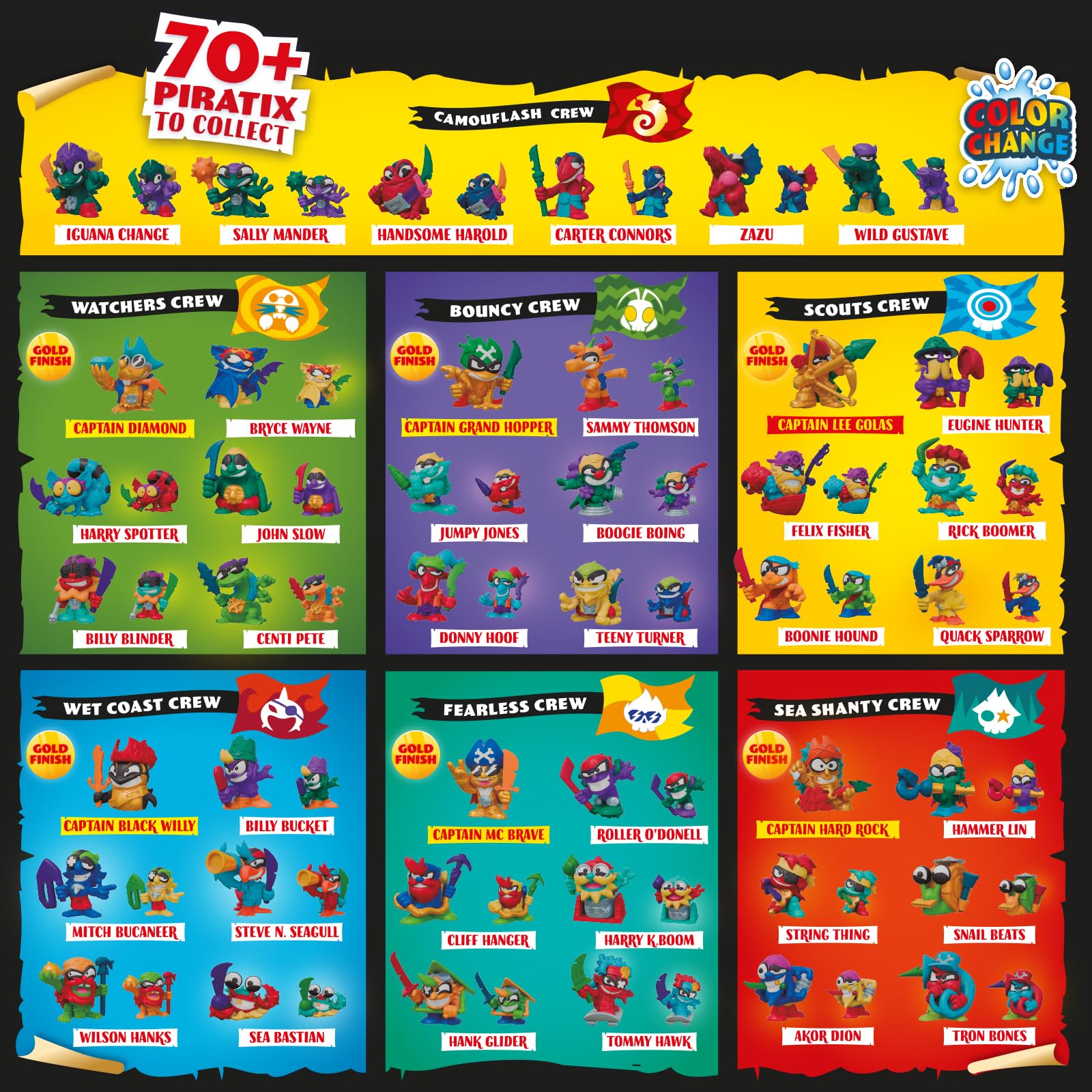 PIRATIX ADVENTURE WORLD Seria Wild Kingdom - pudełko z 24 kopertami niespodzianki z kolekcjonerskimi figurkami pirackimi. Każda koperta zawiera 1 niespodziankę Piratix i 1 akcesorium z efektem zmiany