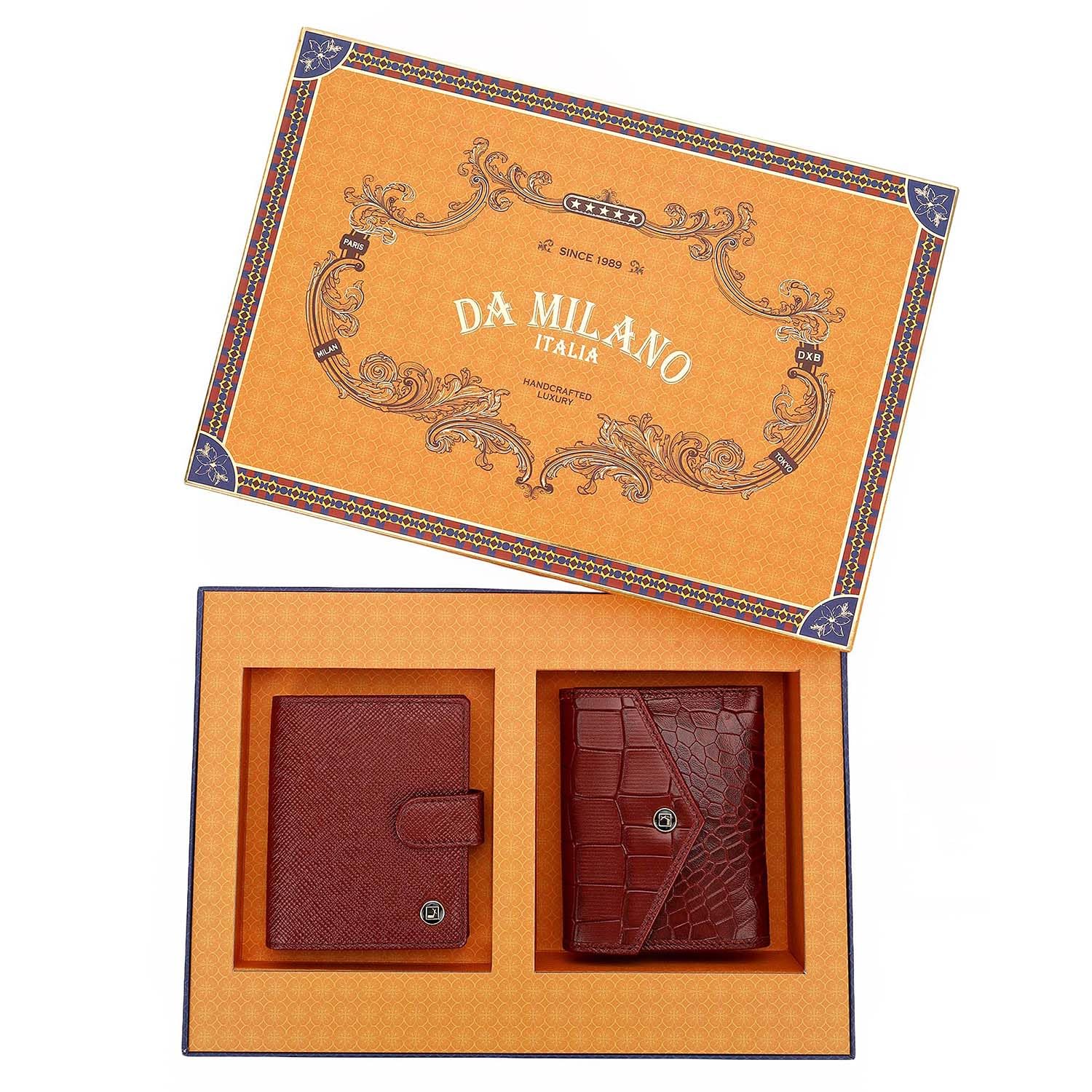 Premium Gift Set for Women | Leather Wallet & Card Case Combo - Red (0012-1-OL)-image-25