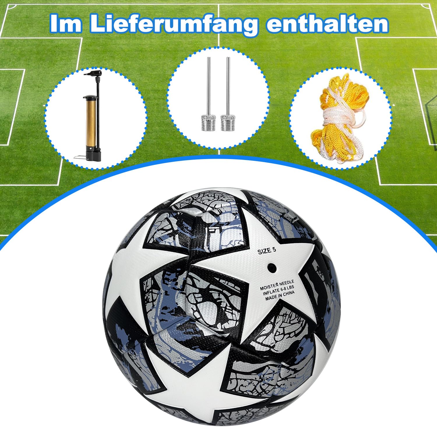 Fußball größe 5 Fussball Geschenke Jungen.fussbälle Fans lederfussball Liebhaber Ausgestattet mit Pumpe