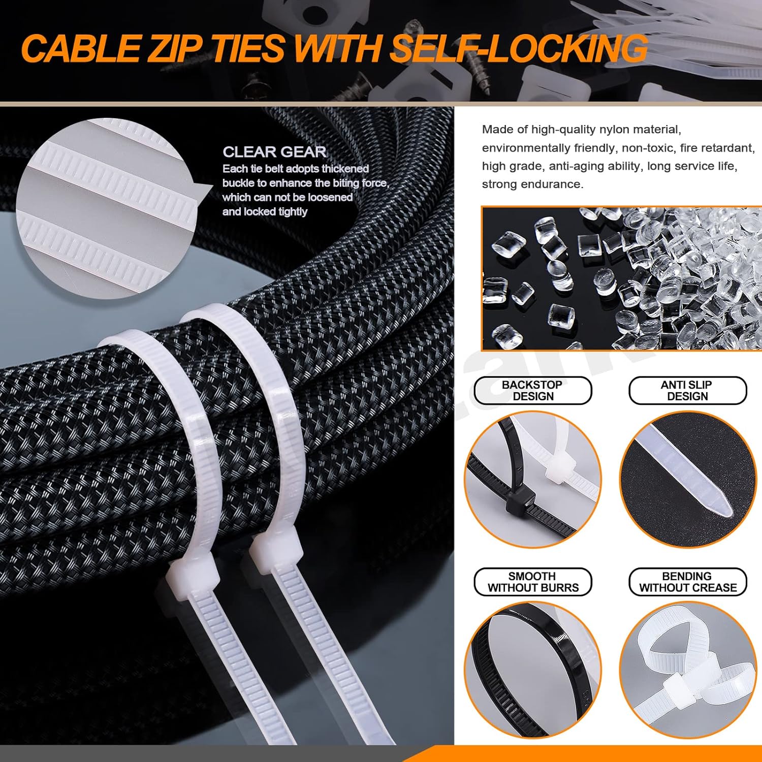 480Pcs Cable Ties Saddle Type Cable Mount Bases Wire Holder with Tapping Screws Assortment Kit, Wire Cable Zip Tie Clips Fasteners Organizer Holders Clamps for Wire Management