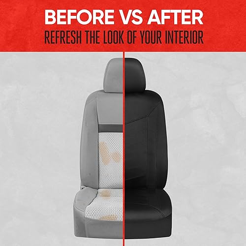 Miniatura 5 de Motor Trend SpillGuard - Fundas de asiento para automóviles, camiones y SUV, fundas de asiento negras con forro de neopreno impermeable, fundas de