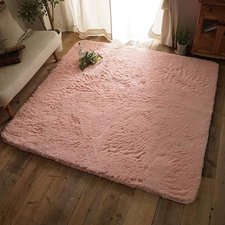 Amazon 手洗いｏｋ 洗える ウォッシャブル 抗菌 消臭 ペット対応 ホットカーペット対応 床暖房対応 滑り止め付き シャギー マイクロファイバー ふわふわラグ マフィン 130x190cm ピンク ラグ カーペット オンライン通販