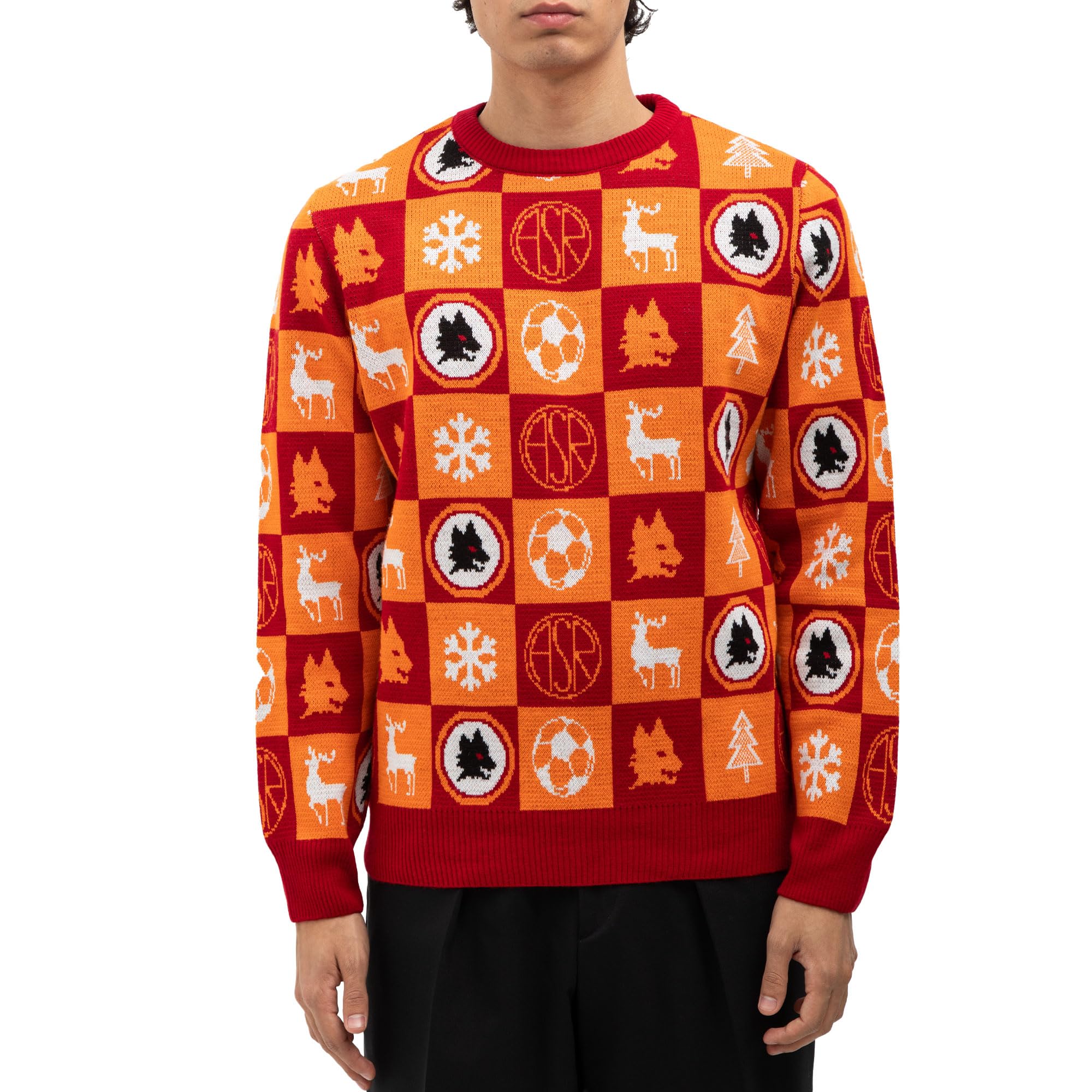 AS Roma Maglione Natale, Unisex-Adulto