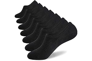 No-Show Dress Socks for Men: 7/8 Pair Cotton Thin Non-Slip Low-Cut Invisible Socks