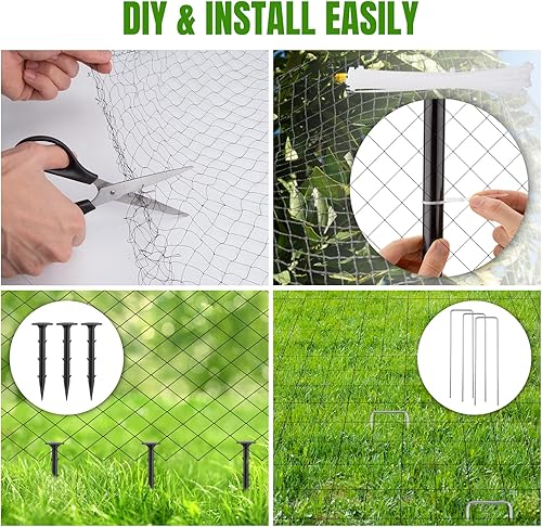 Miniatura 5 de SPORTYOUTH Red para pájaros para gallinero, red de aves de corral de 50 x 50 pies con malla de 34 pulgadas, red de jardín de nailon resistente para