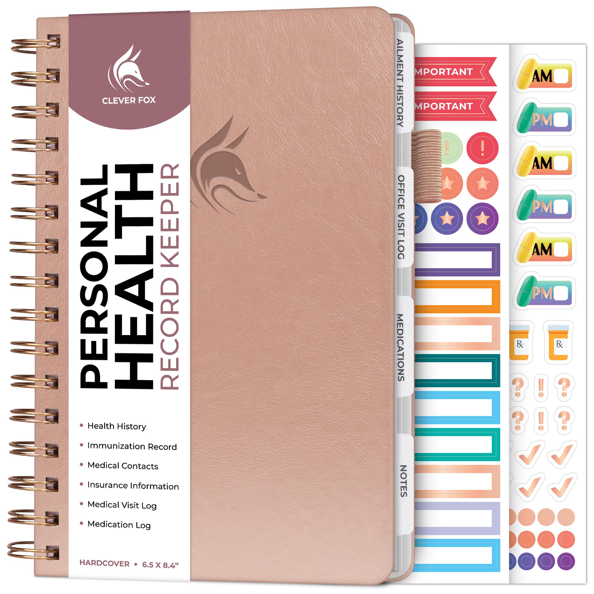 Clever Fox Personal Health Record Keeper – Medical Care Planner – Wellness & Medication Tracker Journal for Patients – Organizer Notebook, Daily Tracking Log Book & Appointment Diary (Purple, A5) : Industrial & Scientific