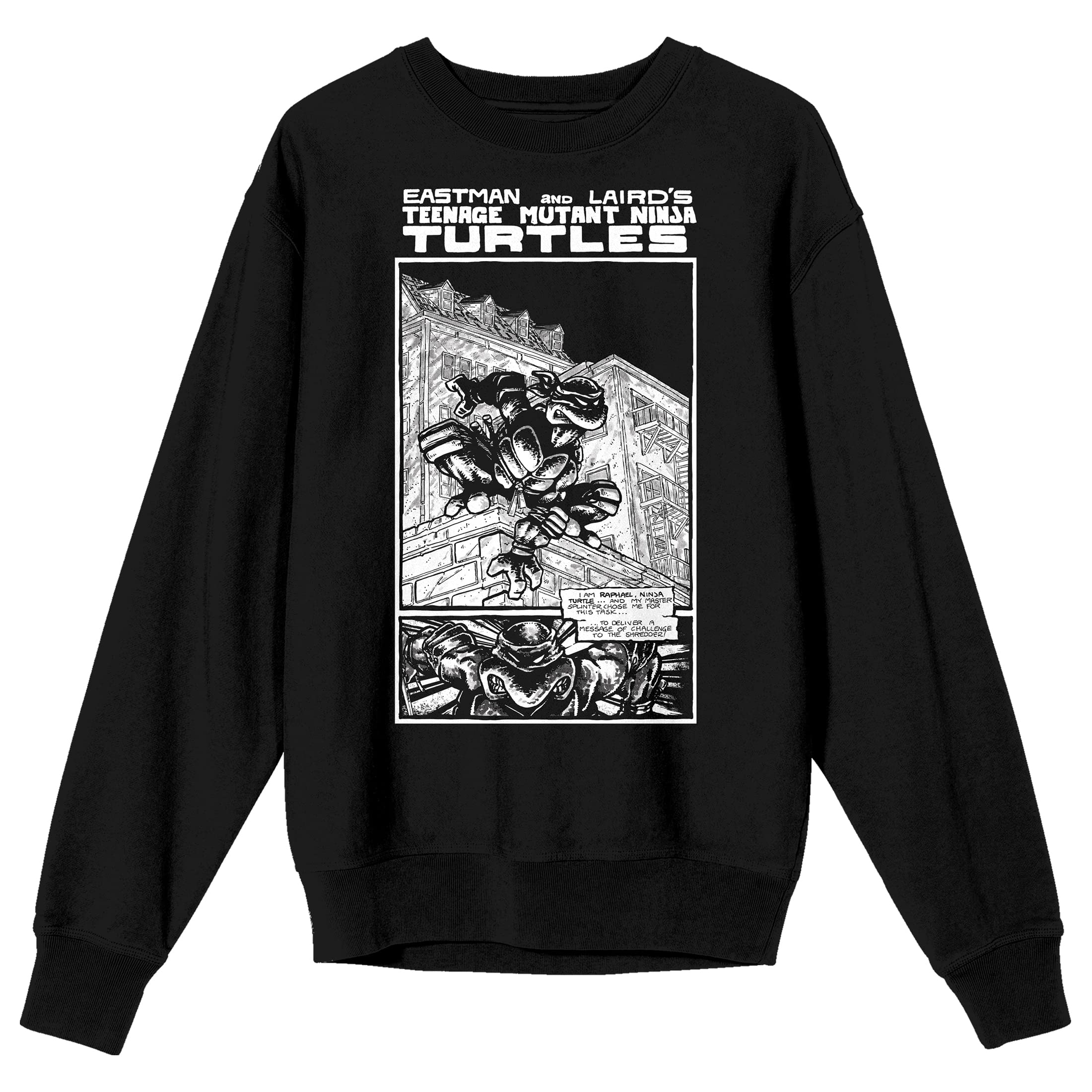 Bioworld TMNT Comic Origins Crew Neck Long Sleeve Black Adult Sweatshirt