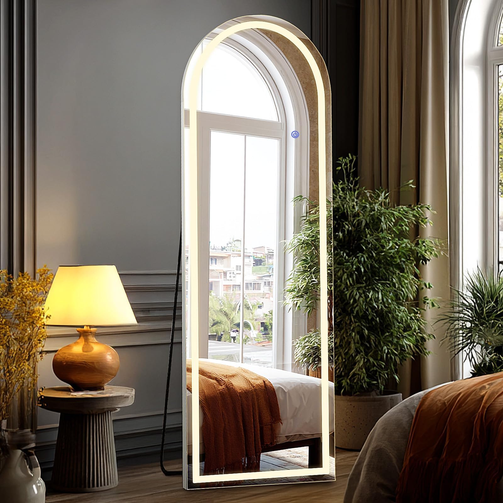 Arched LED Full-Length Mirror - 16 x 60 Inch