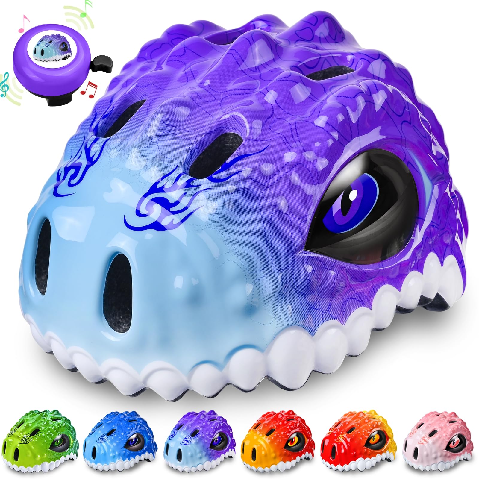 DOJASOHILMI Toddler/Kids Bike Helmet for Boys Girls Adjustable Kids Helmet 3D Lightweight Ventilation and Multi-Sports Scooter Cycling Roller Balance