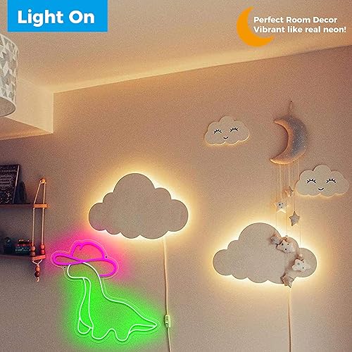 Miniatura 7 de Letrero de neón de dinosaurio de vaquera, dinosaurio vaquero para adolescentes, niños y niñas, decoración de habitación de vaquera, luz LED de neón
