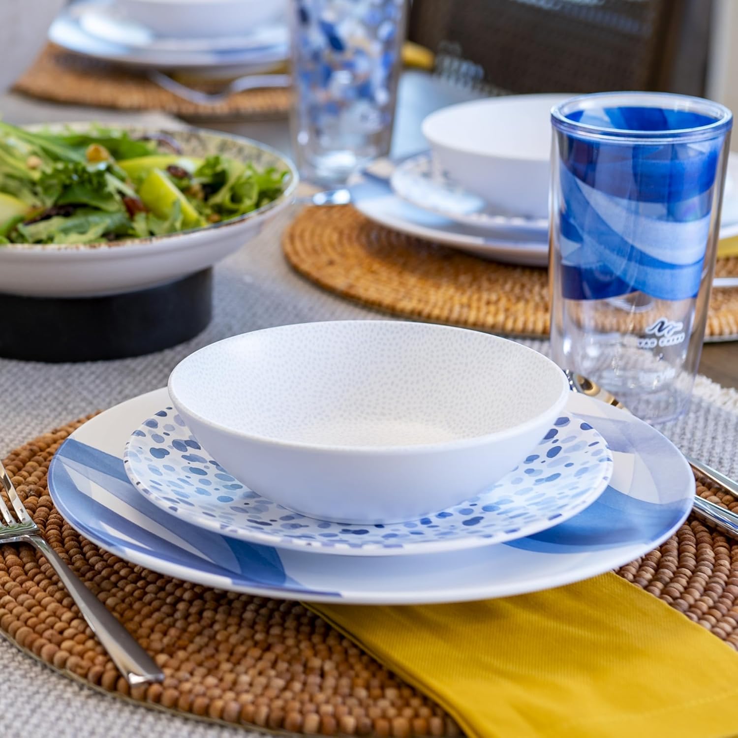 TervisHome Melamine Bowls - Set of 4 | Yao Cheng Azure Collection | Durable Stoneware-like Quality, Dishwasher Safe, Perfect for Indoor and Outdoor Use - Image 4
