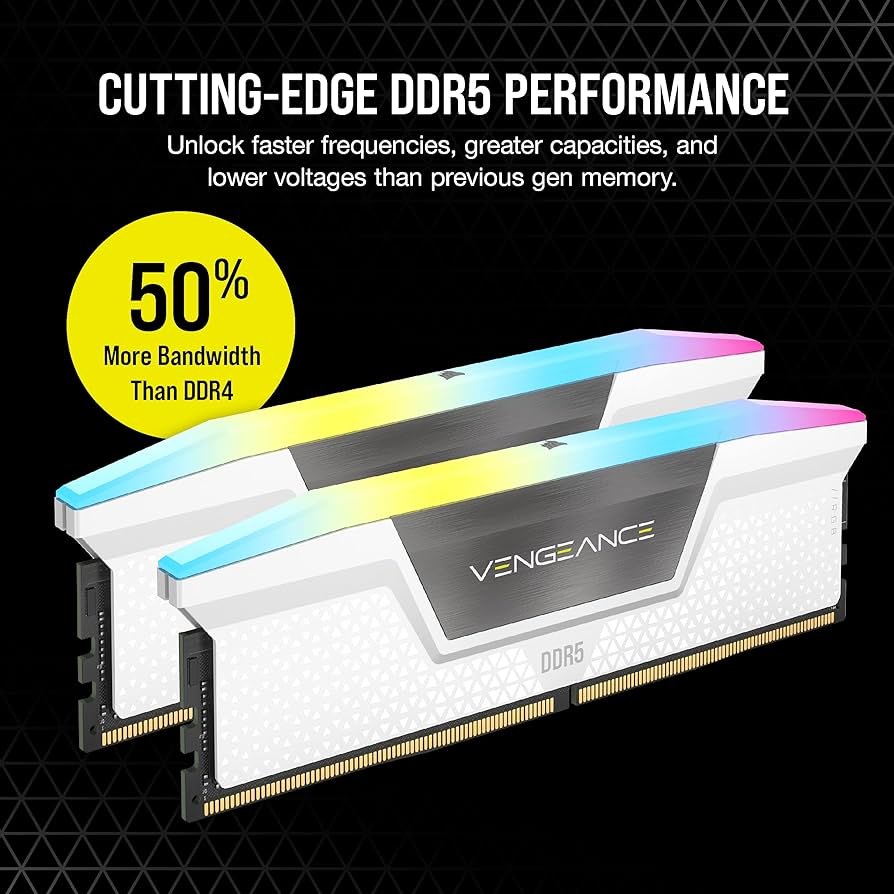 CORSAIR VENGEANCE RGB DDR5 RAM 32GB (2x16GB) 5600MHz CL40