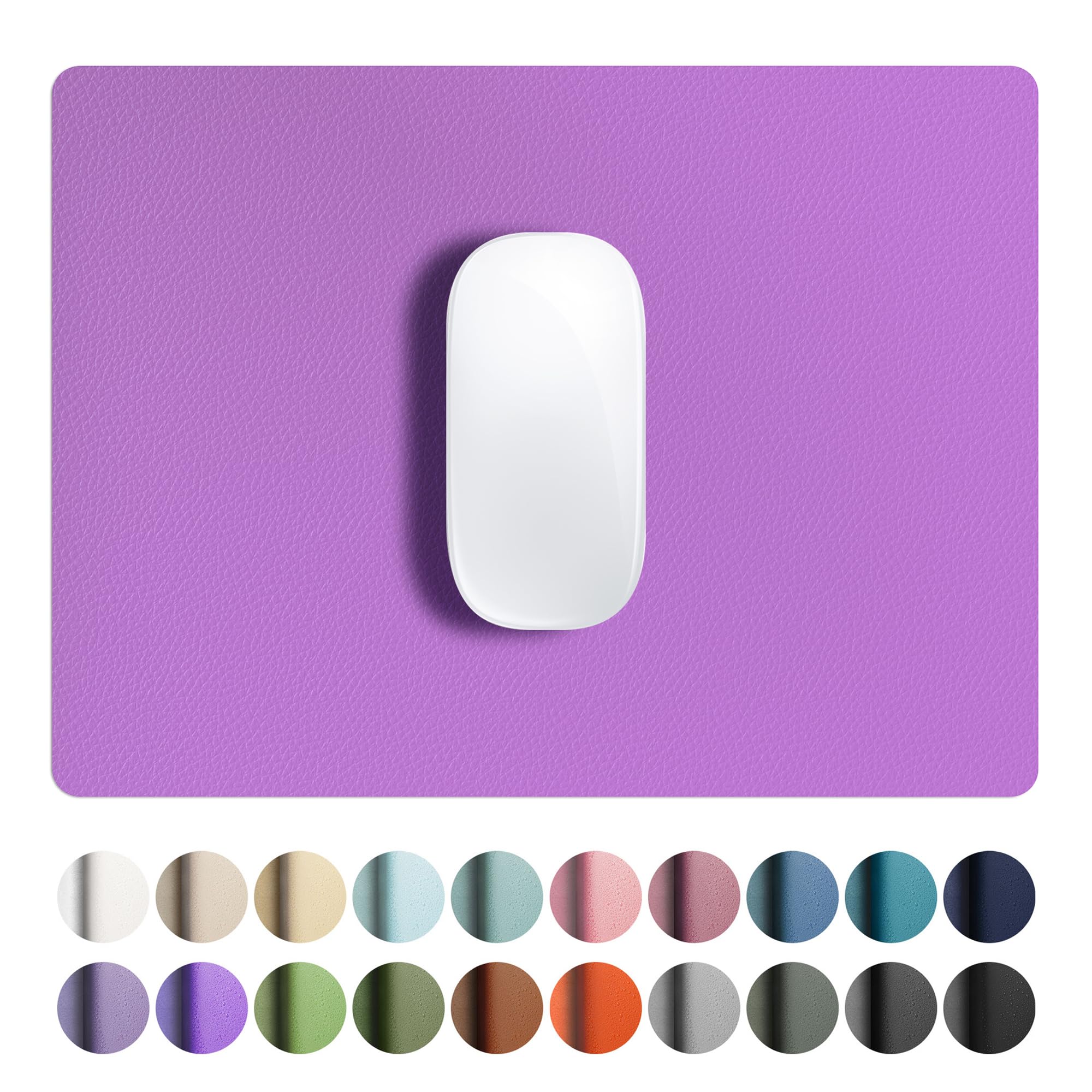 Aothia Leather Desk Pad Protector, Office Desk Mat, Large Mouse Pad, Non-Slip PU Leather Desk Blotter, Laptop Desk Pad, Waterproof Desk Writing Pad for Office and Home (Iris Violet, 11" x 8.5")