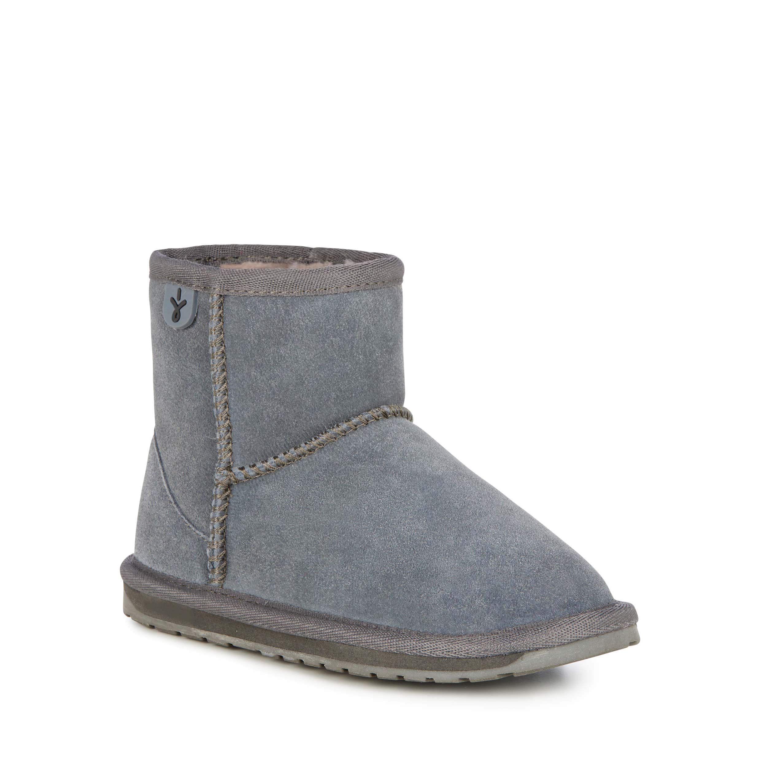 Emu Wallaby Mini dziewczęce buty z krótką cholewką, Szary w?giel, 37 EU