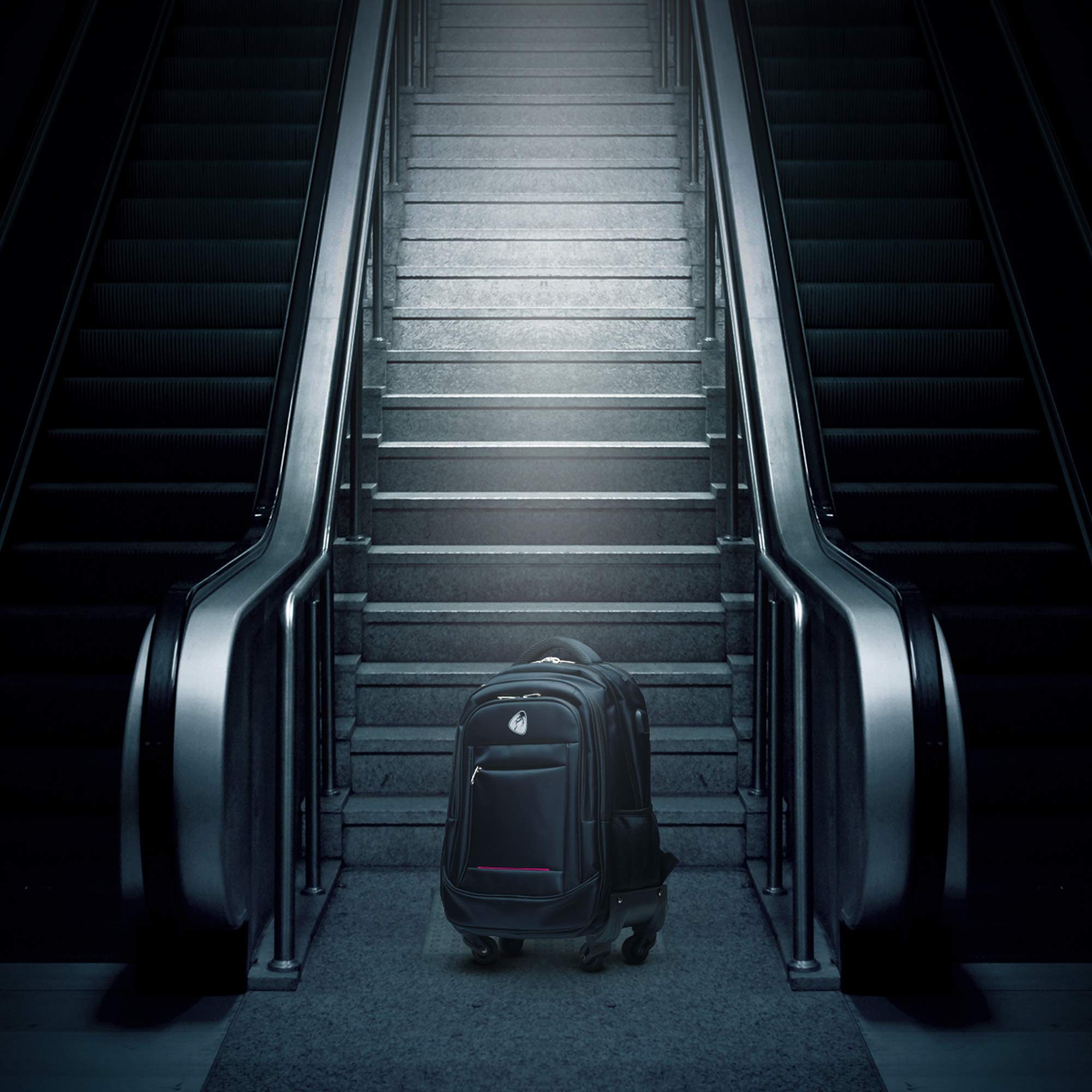 Rucksack Trolley 40L mit Rollen & USB-Anschluss – Business Reiserucksack für Laptop bis 17 Zoll, Trolley Rucksack mit Teleskopgriff, wasserabweisend für Damen & Herren | für Laptop bis 17 Zoll, Trolley Rucksack mit Teleskopgriff, wasserabweisend für Damen