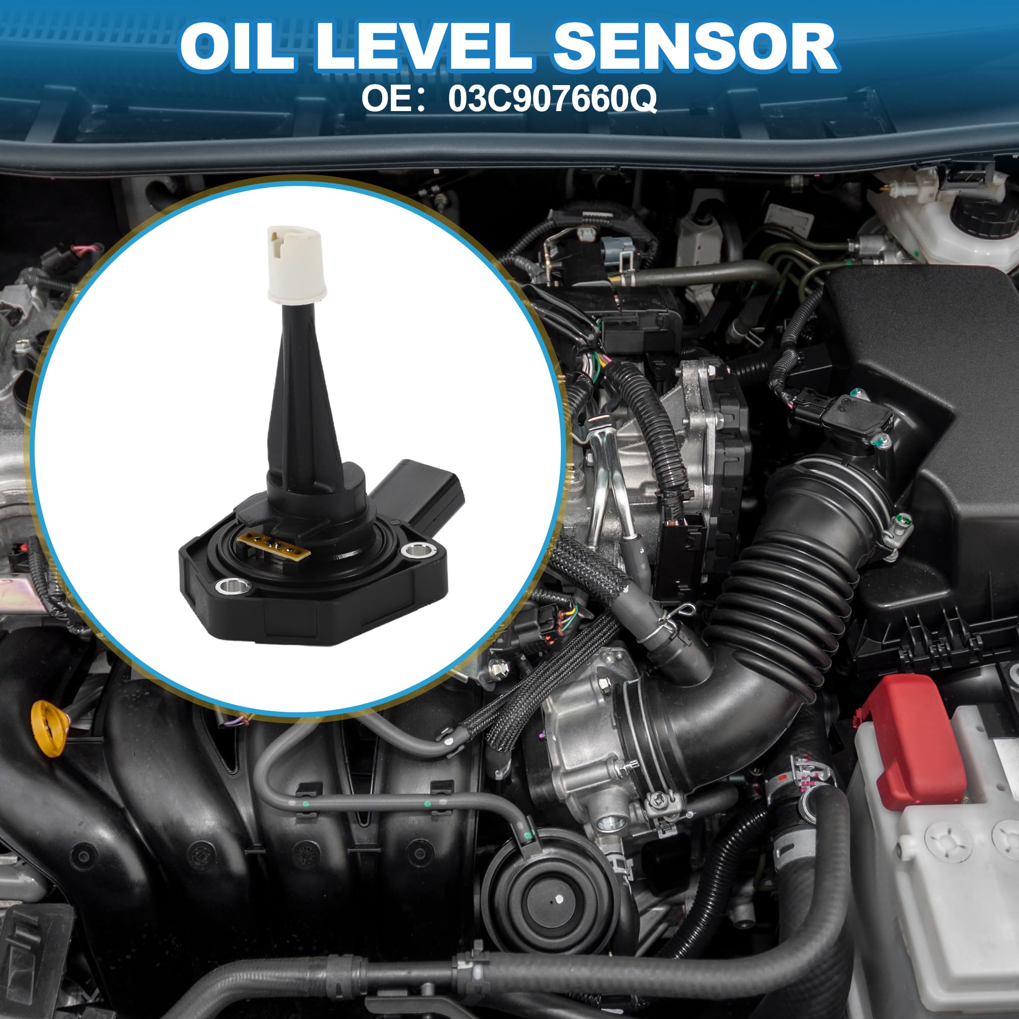A ABSOPRO Sensor De Nivel De Aceite Del Motor Para Audi A4 2.0L 2012 1Pc