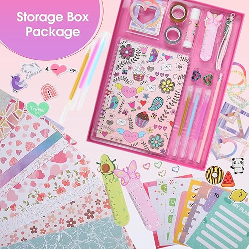 Miniatura 6 de Paquete de 2 diarios de bricolaje, diarios para niños de 8, 9, 10, 11, 12, 13, 14 años, interesantes regalos de cumpleaños para niñas, arte,