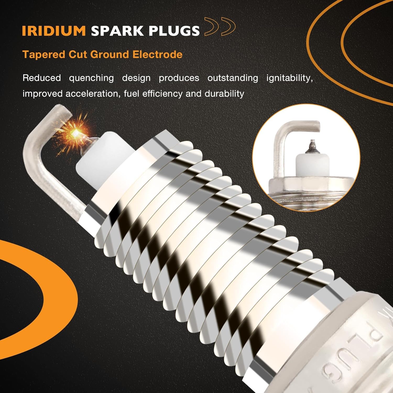 HQPASFY Ignition Coil UF598 Pack & Spark Plugs Set of 4 Compatible with 2011-2016 Mini Cooper Countryman, 2013-2016 Mini Cooper Paceman, 2007-2015 Mini Cooper L4 1.6L Replace# C1692, GN10328