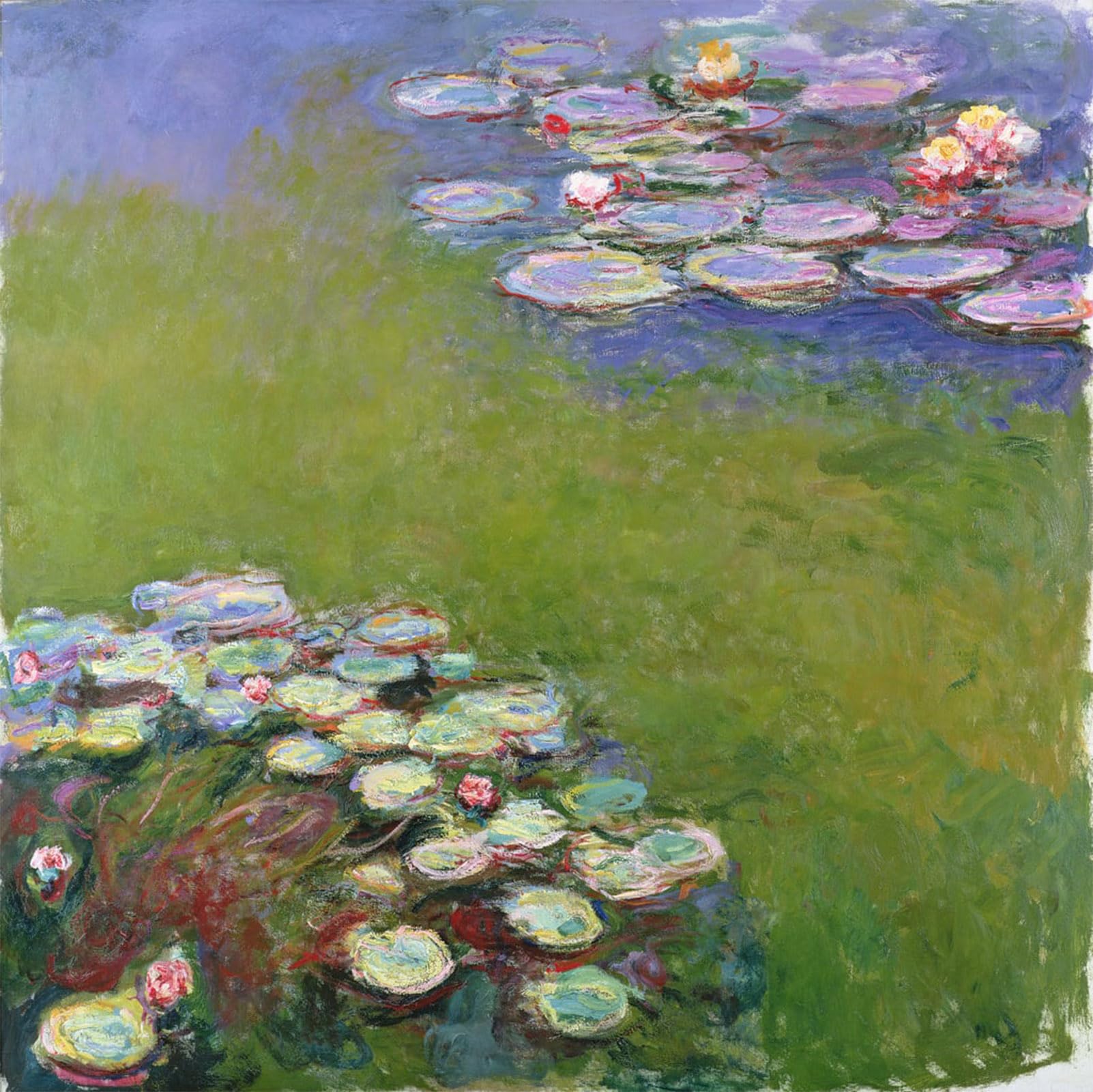 POSTERIIk Famous Modern Artwork Art Mural Waterlilies See Detail by Claude Monet Oil Paintings Pictures for Home Decor 60x90cm