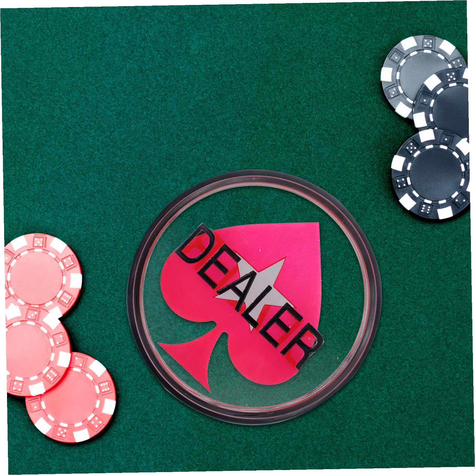 Toyvian 3 Piezas Tarjeta De Prensa del Distribuidor Botón del Disco del Crupier Botón De Repartidor para Texas Holdem Titular De Fichas De Póquer Acrílico Niño Tarjeta De bits Pequeña