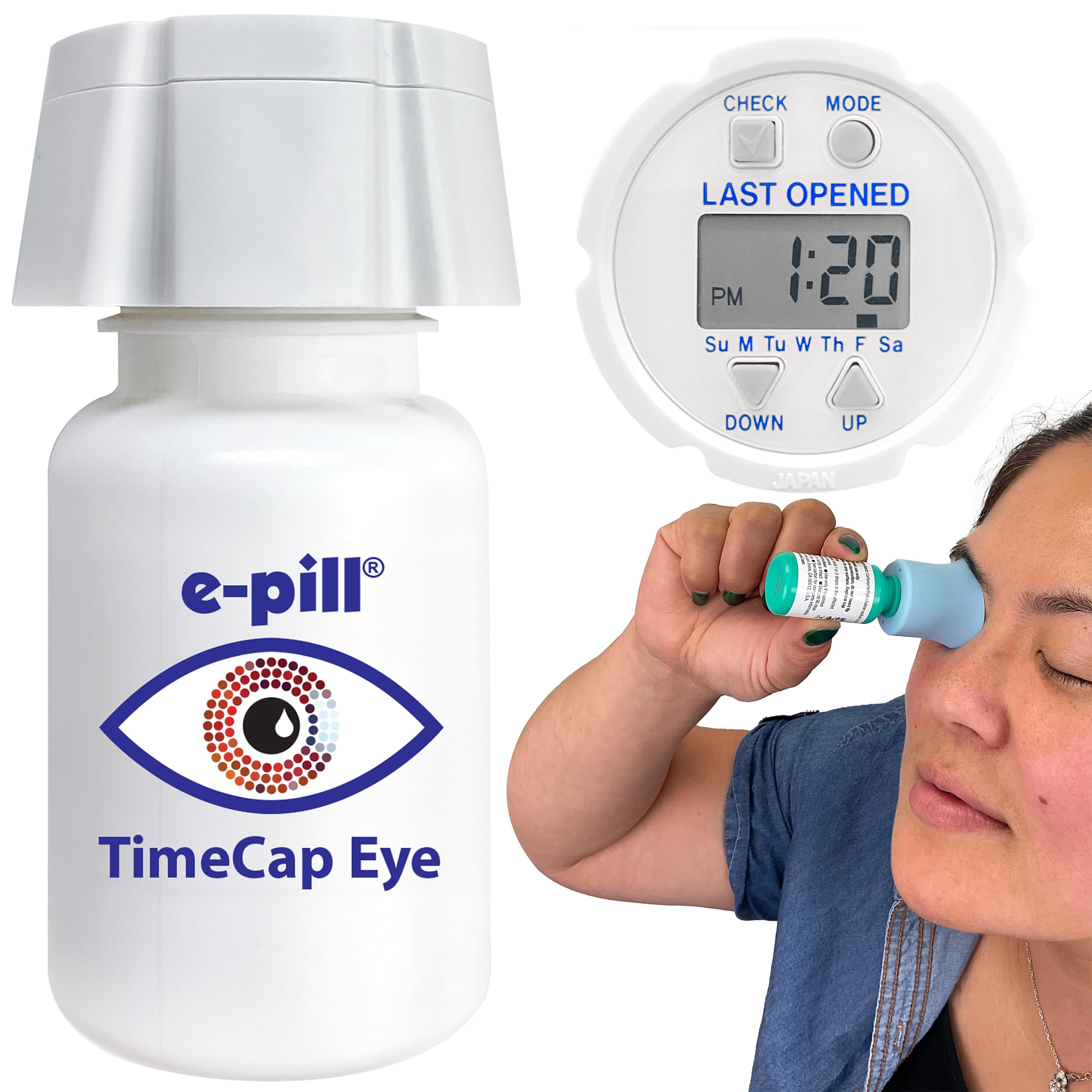 e-pillTimeCap Eye Reminder & Guide - Aid for Precise Eyedrop Application