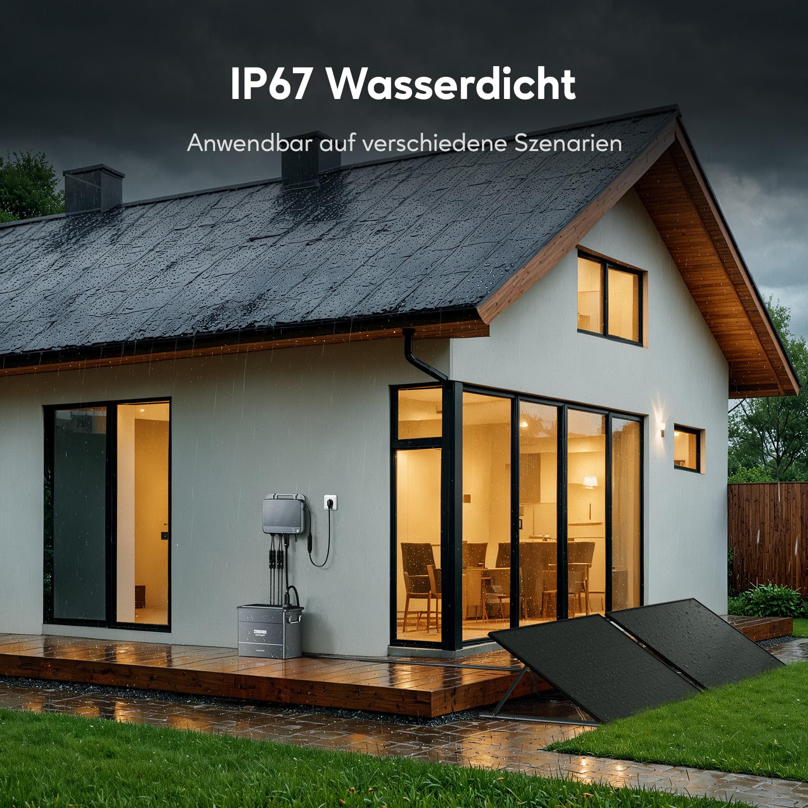 Zendure SolarFlow 800, Mikrowechselrichter für Balkonkraftwerk, 1200W Solar Eingang, 800W AC Eingang/Ausgang, Schwache Lichterzeugung, TOU, APP