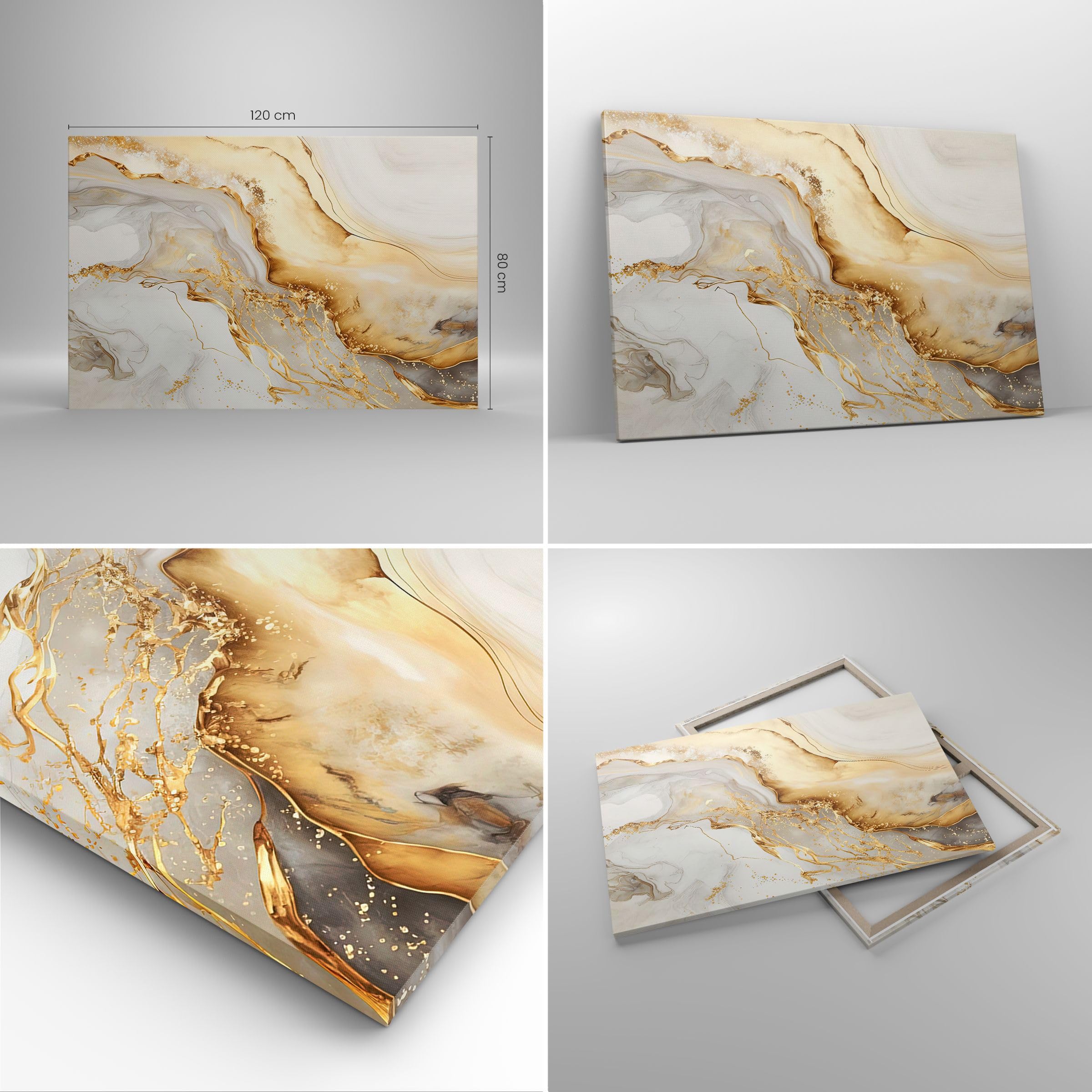 Wandbilder Dekoration Wohnzimmer Marmor Glanz Elegant Bilder auf Leinwand 120x80cm Leinwandbild Schlafzimmer Küche Deko Wand Kunstdruck Art Groß XXL Wanddeko Bild Wall Decor Canvas AA120x80-5730