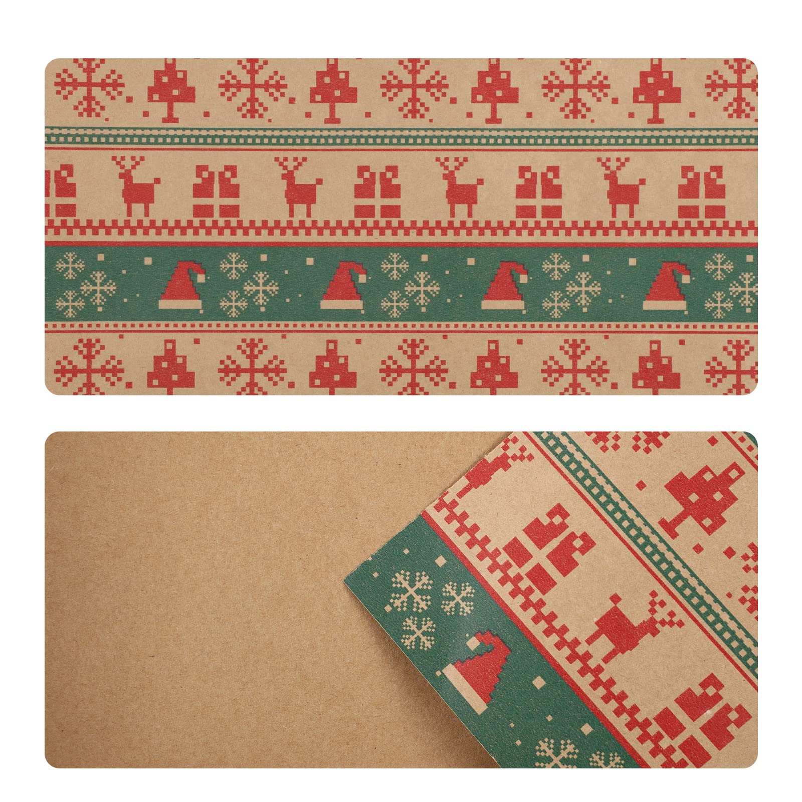 DOJoykey Christas Gift Wrapping Paper, 43c X 15 Roll Package Kraft Wrapping Paper Recyclable - View #3