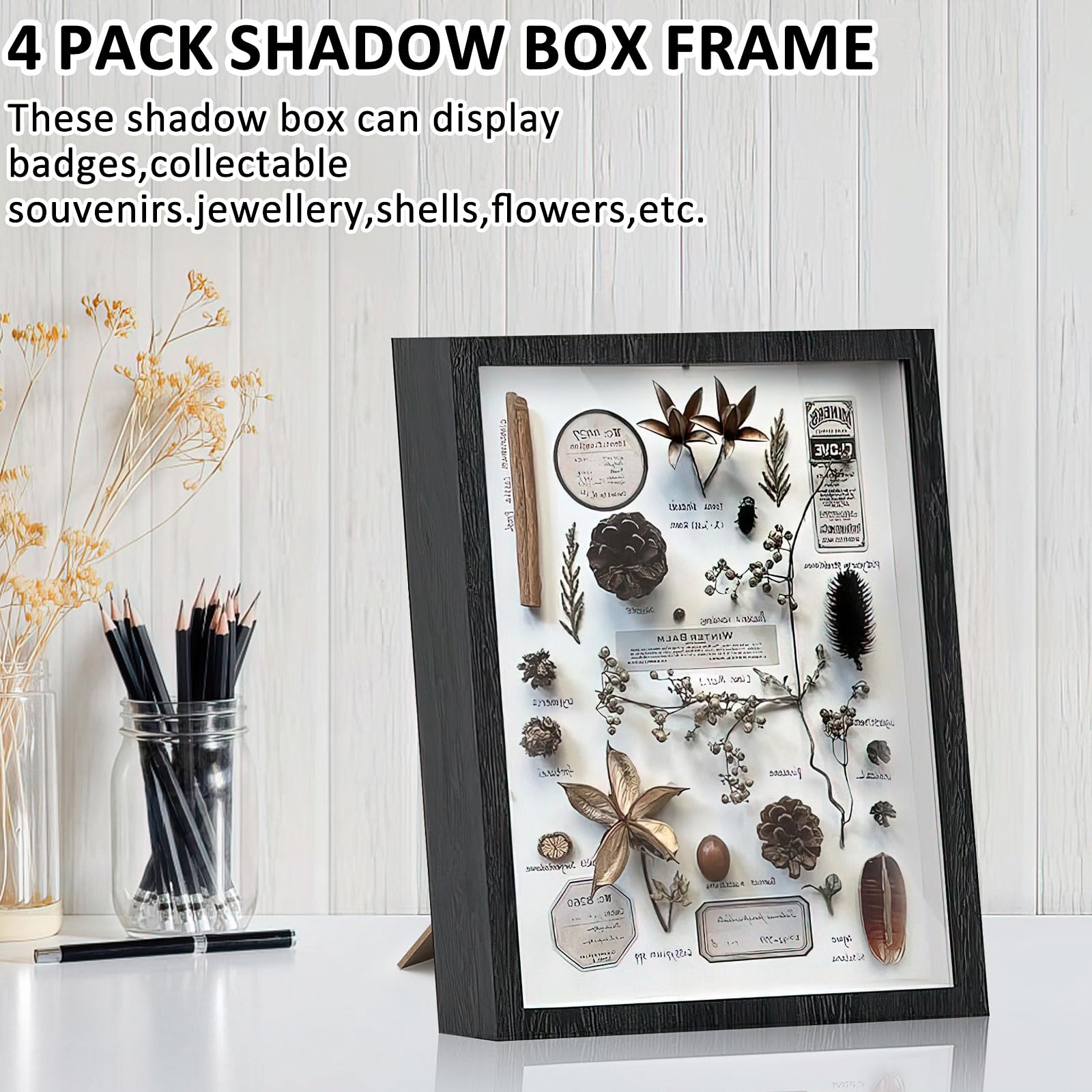 Venta al por mayor 3CM 5CM Shadow Box Marcos S con vidrio 8x8 Creativo hecho a m