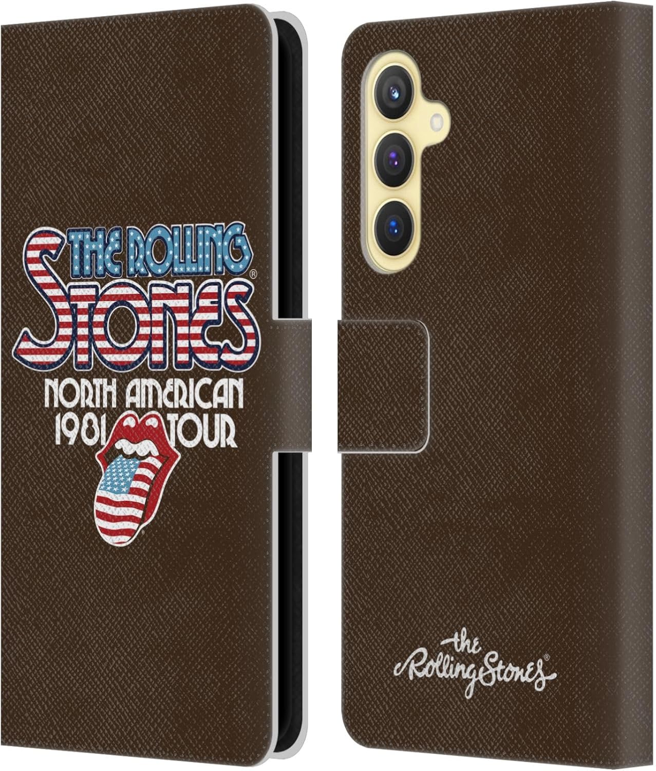 Head Case Designs Officially Licensed The Rolling Stones North American Tour 1981 Key Art Leather Wallet Case Compatible with Samsung Galaxy S23 FE 5G