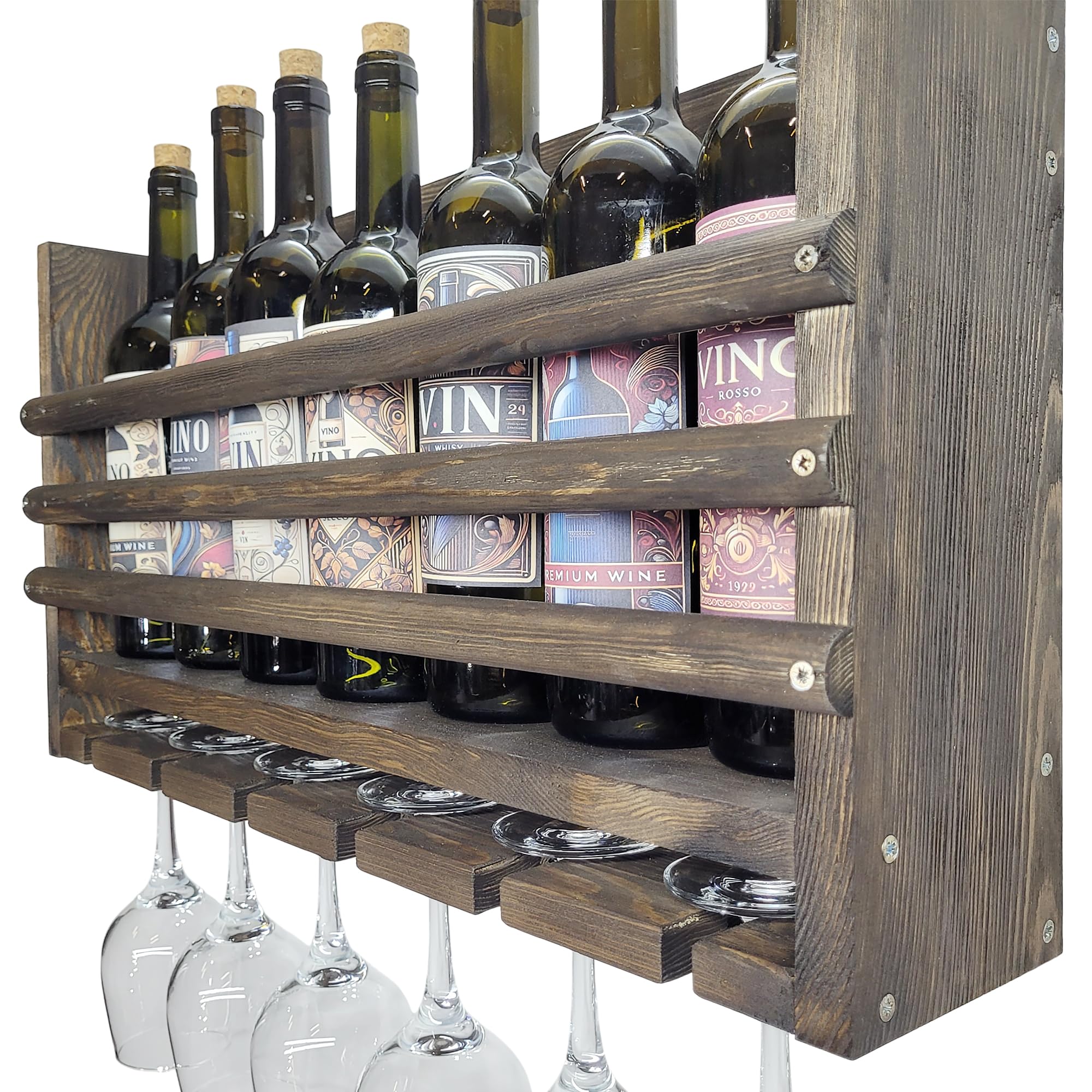 Porte-Bouteilles Mural pour vin et Whisky, 3 Barres, wenge