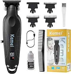 KEMEI 2293 Professional Hair/Beard Trimmer for Men Zero Gapped Hair Clippers for Barber with T Blade, Cordless Rechargeable Father Day GiftsL8